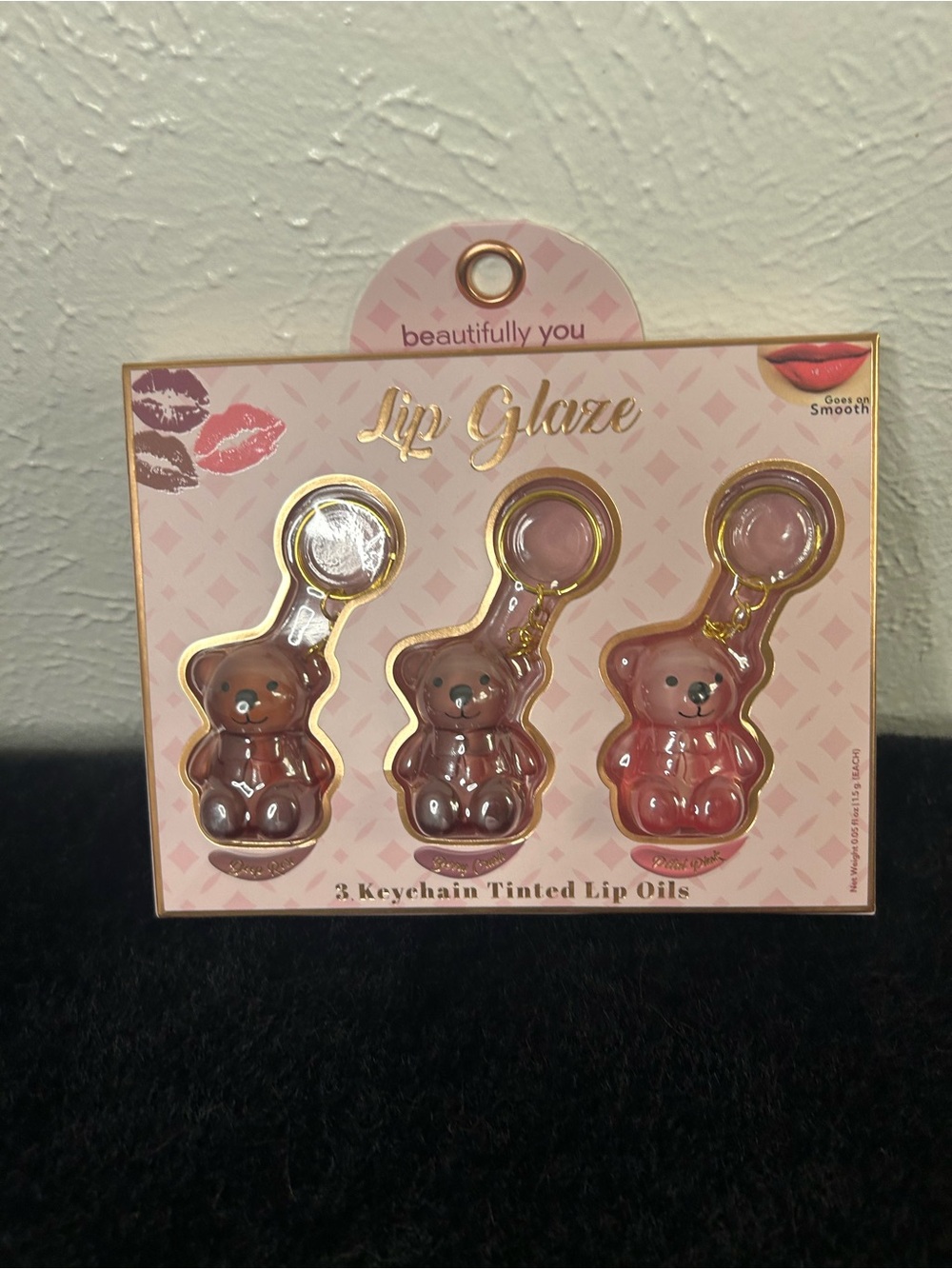 Lip Glaze Kids Keychain Tinted Lip Oils - Pink & Brown Set